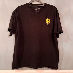 Eighty Eight Black Tee with Yellow Dripping Smiley